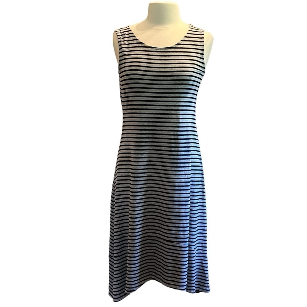 Habitat Sleeveless Heather Gray And Black Stripe Dress Clothes To Live In Sz S